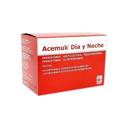Acemuk Día y Noche - Cont. 12 comprimidos día y 4 comprimidos noche