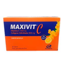 Maxivit Vitamina C 1000 mg Colageno Hidrolizado 3000 mg - Cont. 30 Sobres