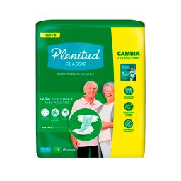 Pañal Desechable para Adulto Plenitud Classic M - Cont.8 unidades