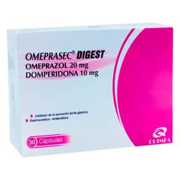 Omeprasec Digest Omeprazol 20mg Domperidona 10mg - Contiene 30 Cápsulas.