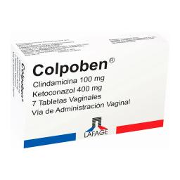 Colpoben Clindamicina 100mg Ketoconazol 400mg - Cont. 7 Tabletas Vaginales