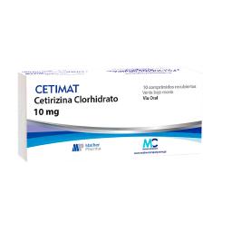 Cetimat Cetirizina Clorhidrato 10 mg - Cont. 10 Comprimidos Recubiertos