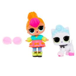 Muñeca Lol Surprise Pack X 2: Tot + Pet Neon Q.T. + Royal Kitty