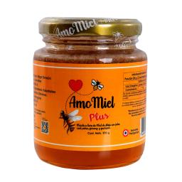 Miel de abeja con jalea real, polen, ginseng y guaraná Amomiel Plus - Pote x 300 gr.