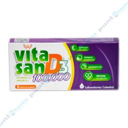 Vitasan D3 Vitamina D3 100.000 UI - Cont. 3 Capsulas Blandas