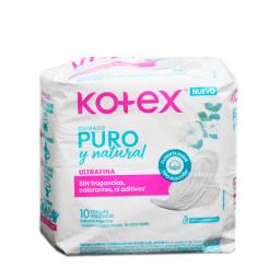 Toallas Puro y Natural Ultra Fina Kotex - Cont.10 Unidades
