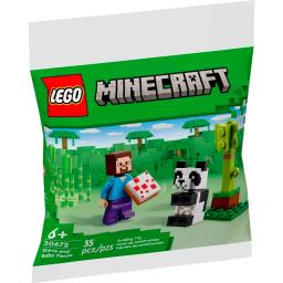 Minecraft Steve y el Bebé Panda Lego