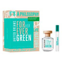 Set Benetton Forever Green Her Eau de Toilette 80 ml + Mega 10 ml