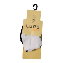 Kit Media Baby Blanco, Gris y Negro de 0 a 4 mese Lupo - 3 Pares
