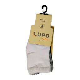 Kit Media Baby Blanco, Gris y Negro Lupo - 3 Pares