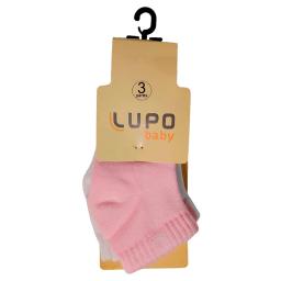 Kit Media Baby Blanco, Rosa y Blanco Lupo - 3 pares
