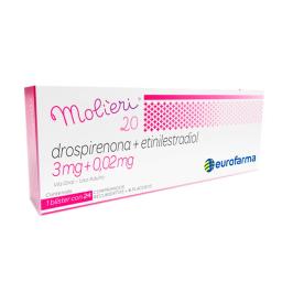 Molieri 20 Drospirenona + Etinilestradiol 3mg+ 0,02 mg - Cont. 28 Comprimidos