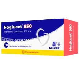 Noglucet Metformina Clorhidrato 850 mg - Cont. 30 Comprimidos Recubiertos