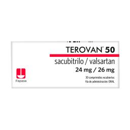 Terovan 50 Sacubitrilo 24 mg Valsartan 26 mg - Cont. 30 Comprimidos Recubiertos
