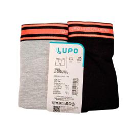 Kit de Boxer Algodón Gris/ Negro P Lupo