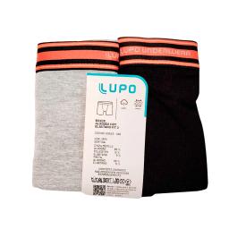 Boxer Algodon Gris y Negro Kit x2 G Lupo