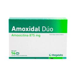 Amoxidal Dúo Amoxicilina 875 mg - Caja de 14 comprimidos recubiertos
