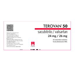 Terovan 50 Sacubitrilo 24 mg Valsartan 26 mg - Cont. 60 Comprimidos Recubiertos