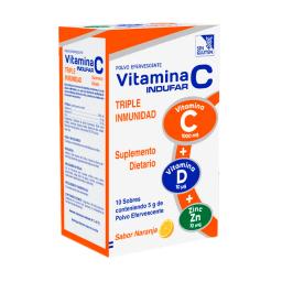 Vitamina C Triple Inmunidad Sabor Naranja - Caja de 10 Sobres