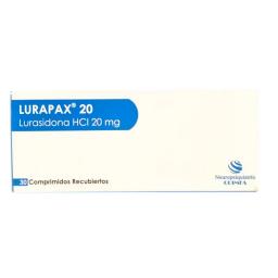 Lurapax Lurasidona 20 mg - Cont. 30 Comprimidos Recubiertos