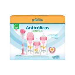 Set de regalo de Biberón anticólicos Options+ de Dr. Brown's Rosa