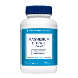 The Vitamin Shoppe Magnesium Citrate 200 mg - Cont. 100 Tabletas