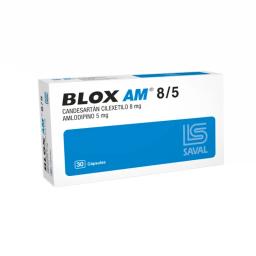 Blox AM 8/5 Candesartan Cilexetilo 8 mg Amlodipino 5 mg - Cont. 30 Capsulas