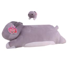 Almohada Hipoalergenico Animal Gato Acostado 52 cm Gris Kima