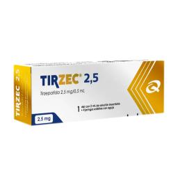 Tirzec Tirzepatida 2,5 mg/0,5 ml - Cont. 1 Solucion Inyectable+ 4 Jeringas