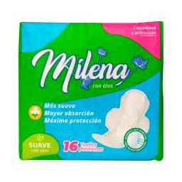 Toalla Higiénica Normal con Alas Milena - Cont. 16 unidades