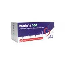 Valtix S 100 mg Valsartan 51,4 mg Sacubitril 48,6 mg - Cont. 60 Comprimidos