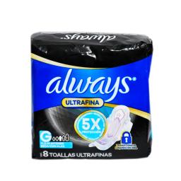 Toallas Higiénicas Talle G Ultra Seca Always - Cont. 8 Unidades
