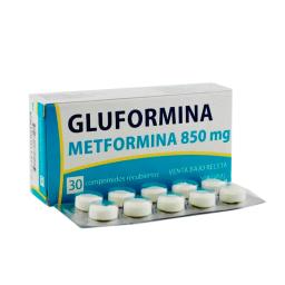 Gluformina Metformina 850mg - Caja de 30 Comprimidos