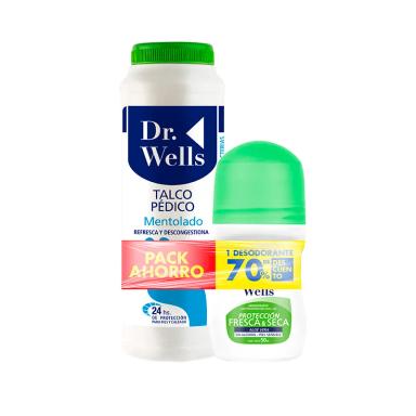 Kit Dr Wells Talco Pedico Mentolado + Desodorante 50 mL