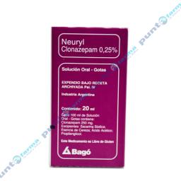 Neuryl Clonazepam 0,25% -  20 mL Solución Oral Gotas