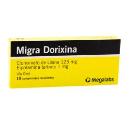 Migra Dorixina Clonixinato de Lisina 125 mg - Caja de 10 comprimidos recubiertos