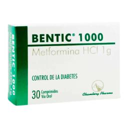 Bentic 1000 Metformina HCI 1g - Caja de 30 Comprimidos