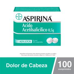 Aspirina Acido Acetilsalicílico 0,5g - Caja de 100 comprimidos