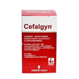 Cefalgyn Tartrato de Ergotamina - Caja de 25 Sobres de Comprimidos Recubiertos