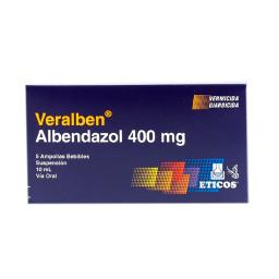 Veralben Albendazol 400 mg - Caja de 5 Ampollas de 10 mL