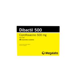 Dibactil 500 Ciprofloxacino 500 mg - Caja de 10 Comprimidos Recubiertos