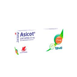 Asicot 25mg Quetiapina - Caja de 30 Comprimidos