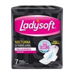 Toallas Nocturna Ultra Delgada con Alas Ladysoft - Cont.7 Unidades