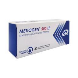 Metiogen 500 LP Metformina Clorhidrato 500 mg - Cont. 30 Comprimidos Recubiertos