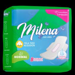Toalla Higienica Normal con Alas Milena - Cont.8 unidades