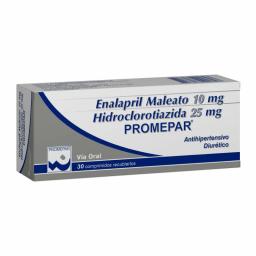 Enalapril Maleato 10 mg Hidroclorotiazida 25 mg - Caja de 30 Comprimidos