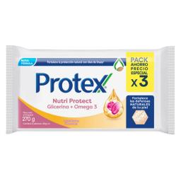 Jabón de Tocador Protex Nutriprotect - Cont. 3 Unidades de 90gr