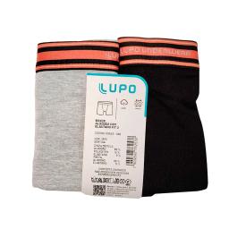 Boxer Algodon Kit x 2 Gris / Negro Lupo