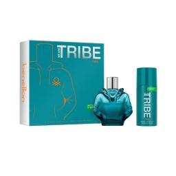 Set Tribe Cool EDT 90 ml+ Desodorante en Spray 150 mL Benetton