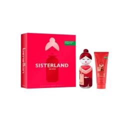 Set Sisterland Red Rose EDT 80 ml+ Body Lotion 75 mL Benetton